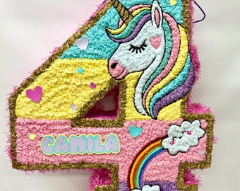 Piñata licorne Piñata d'anniversaire Piñata numérique pour fille Piñata de licorne