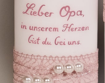 Hochzeit Gedenkkerze für Verstorbene "Perlen"