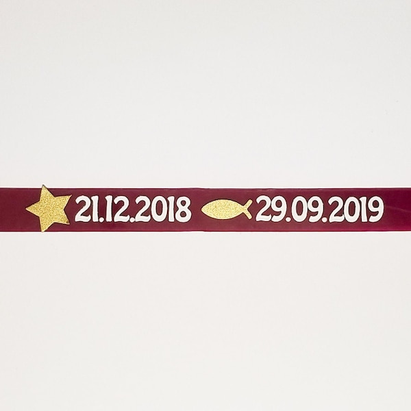Banderole de datos para fechas de velas fecha fecha fecha fecha de bautismo