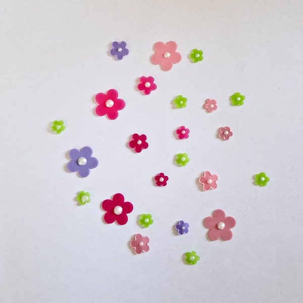 freie Farbwahl 24 Perl Wachs-Blüten 6 Farben Mix