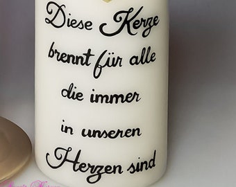 Hochzeit Gedenkkerze für Verstorbene "Herz"