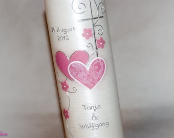 Wedding candle "romantic" with lace