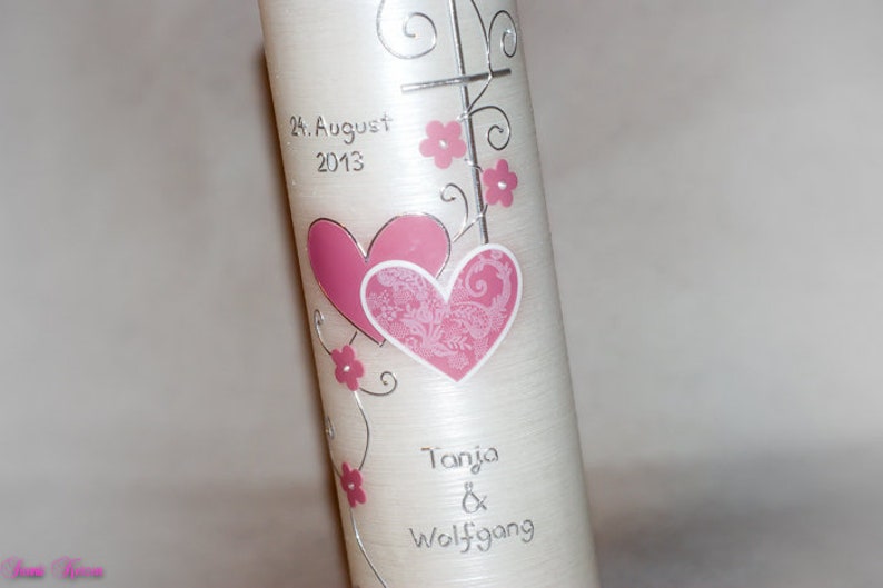 Wedding candle romantic with lace image 1