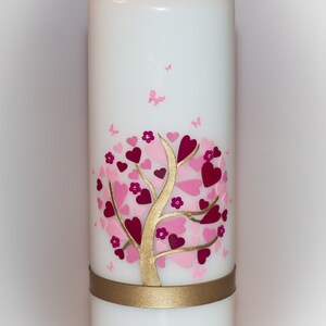 Baptism candle heart tree with butterflies image 2