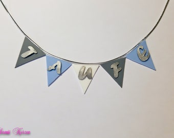 Free color choice 5 wax pennants "baptism"