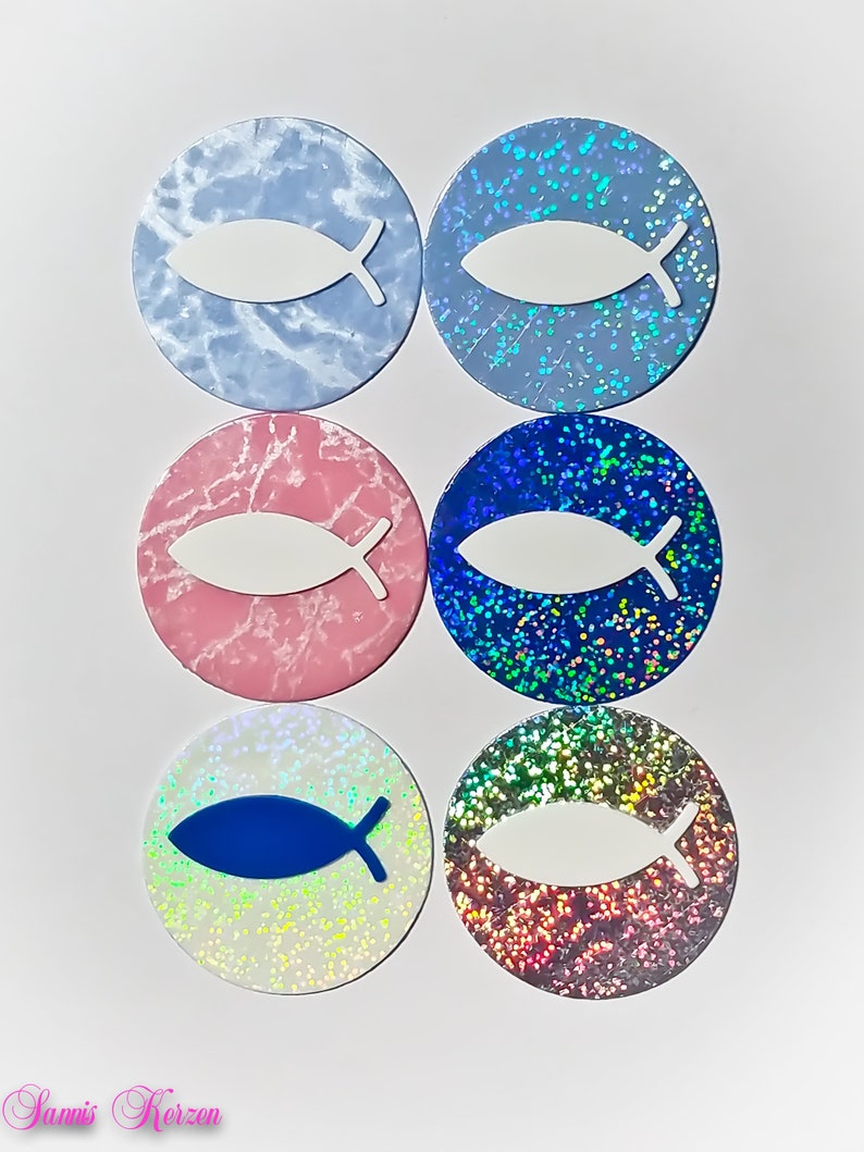 freie Farbwahl Wachs-Kreis mit Fisch Bild 3