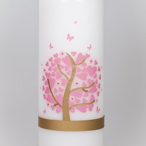 Baptism candle heart tree with butterflies image 4