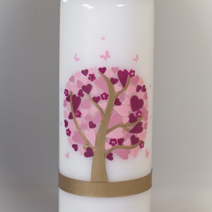 Baptism candle heart tree with butterflies image 7