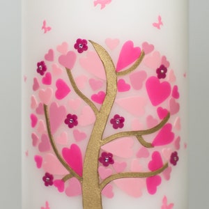 Baptism candle heart tree with butterflies image 8