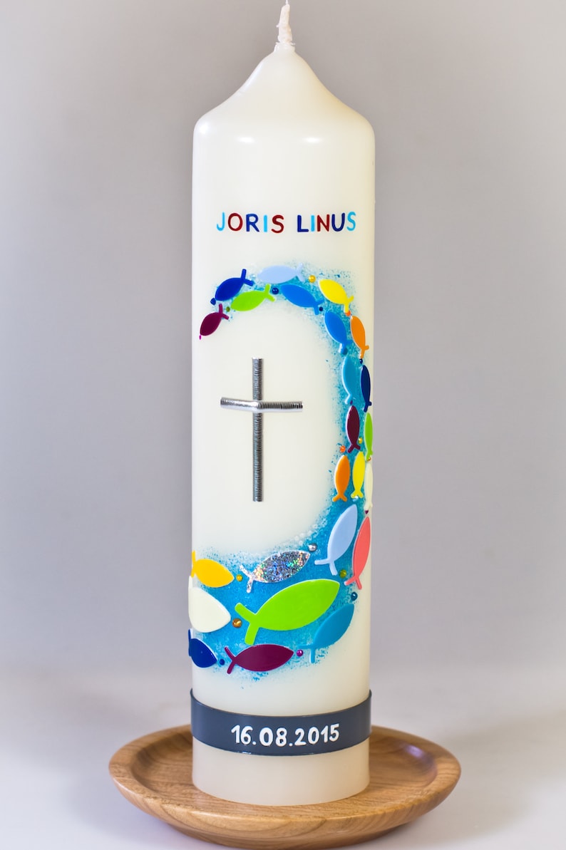 Baptismal candle Lennart 25x6