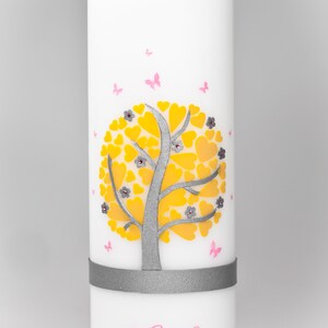 Baptism candle heart tree with butterflies image 6