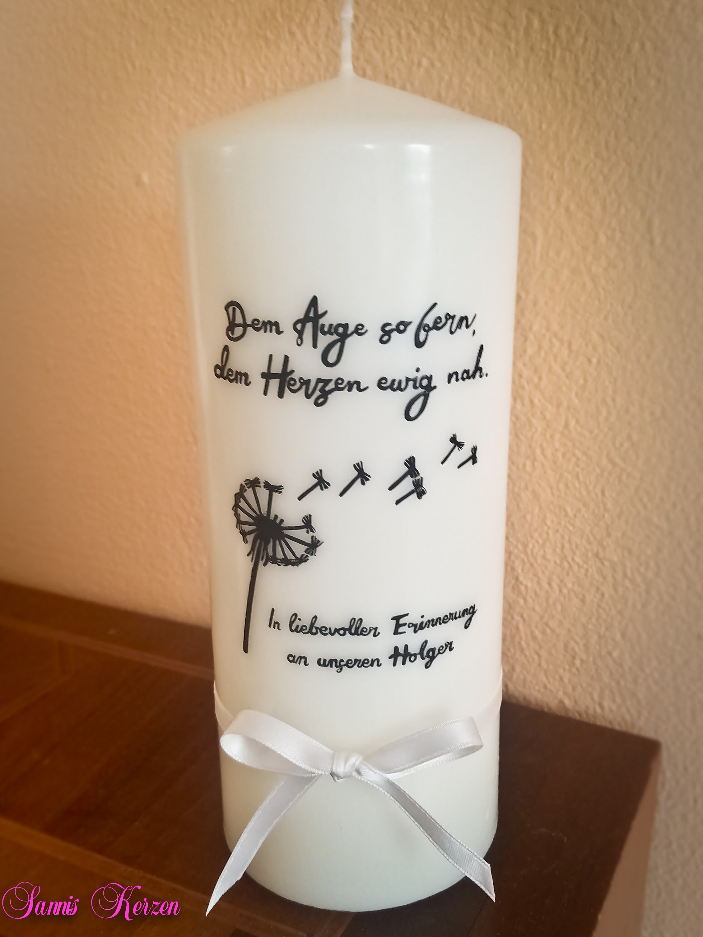 Hochzeit Gedenkkerze für Verstorbene Pusteblume Etsy
