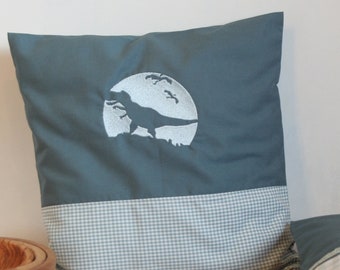 Embroidered cushion cover organic cotton 30x30 "Dino"