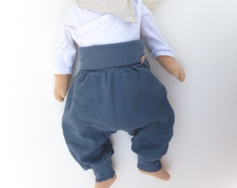 light muslin pants bloomers baby clothes GOTS organic cotton boy girl gift birth baptism growing pants long belly cuff boho style