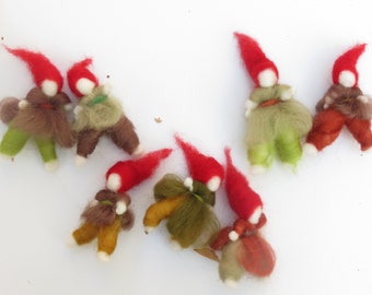 Dwarf gnomes made of felt wool autumn colors Waldorf style