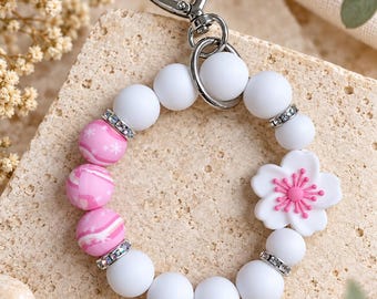 Schlüsselarmband Silikonperlen • personalisiert • Schlüsselanhänger • Wrist Keychain • handgemacht • Geschenk Idee • Perlen Accessoire