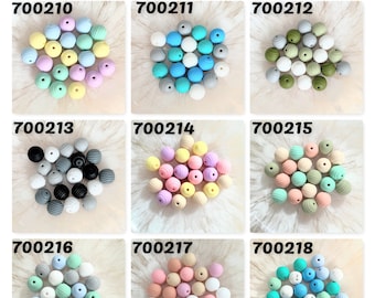 Silikon Perlen MIX * Rillen * Ø 15mm * BPA frei * 20 Stück (0,50 EUR/Stück)