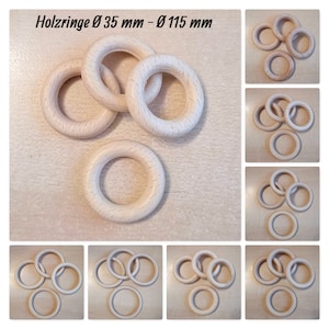Holzringe * aus Buchenholz * unbehandelt * roh * Größe ca. Ø 35 mm - Ø 115 mm (0,60-2,25EUR/St.) * Macramee * Bastelarbeiten aller Art