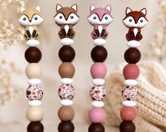 Häkelnadel mit Silikonperlen • Minimalistisch & hochwertig • Ergonomischer Griff • Handmade Geschenk für Häkelliebhaber • Topper FUCHS