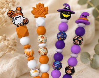 Häkelnadel mit Silikonperlen • Minimalistisch & hochwertig • Ergonomischer Griff • Handmade Geschenk für Häkelliebhaber • Topper Halloween