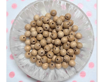 Perles en bois * hêtre * naturel non traité * poncé * lisse * taille : Ø 12,5 x 13,5 mm * 50 pièces (0,12 EUR/pc.)