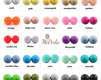 Silicone beads * round * Ø 15 mm * BPA free * 5 pieces (0.59 EUR/piece)