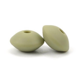 Perles en silicone lentilles Ø 12 x 7 mm sans BPA 10 pièces 0,40 EUR/pc. 600207 green bean