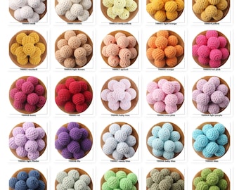 Crochet beads * Ø 20 mm * 4 pieces (1.00 EUR/piece) * wooden beads * crocheted * cotton yarn