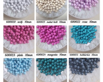 Wooden beads * Ø 10 mm * colourfast * saliva-proof * 40 pieces (0.08 EUR/piece)