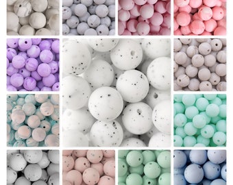 Silicone beads * round * Ø 15 mm * BPA free * 5 pieces (0.59 EUR/piece)