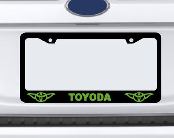 Calcomanía de vinilo para marco de matrícula Toyoda para coche o camión, dos marcos