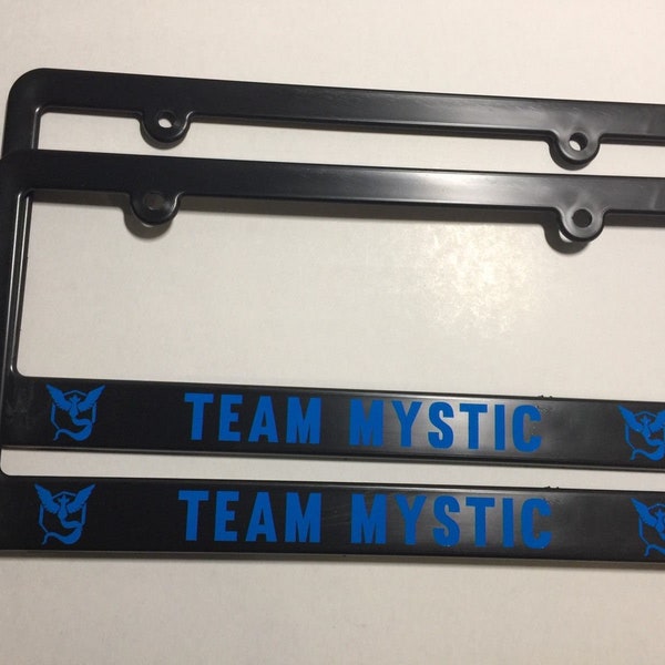 Pokemon Go Team Mystic Plasic License Plate Frame Holder Vinyl Decal Car Truck Tuner Two
