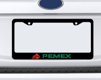 Calcomanía de vinilo para marco de placa de matrícula de plástico de gasolinera Pemex México
