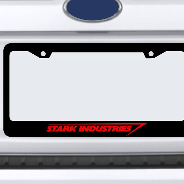 Stark Industries Iron Man Plastic License Plate Frame Holder Vinyl Decal Car Truck Avengers