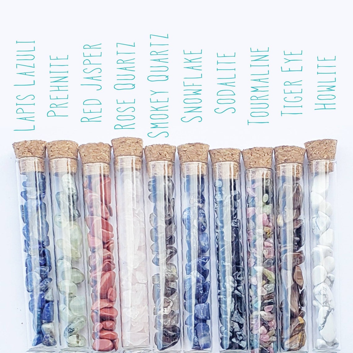 Gemstone crystal chips glass bottle set Etsy