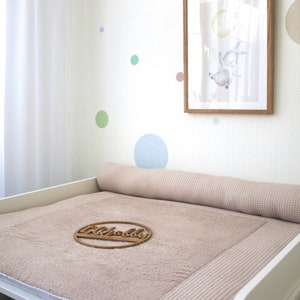 Changing mat (approx. 5 cm thick!) baby waffle lpique light beige terry cloth light beige