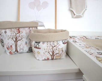 Utensilo Basket Waffle Fish Beige Forest Animals