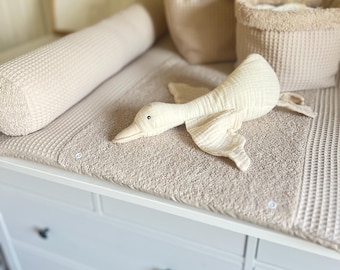 Set fasciatoio | Fasciatoio "Nido d'ape beige chiaro + spugna beige chiaro" tessuti Oeko Tex Standard 100