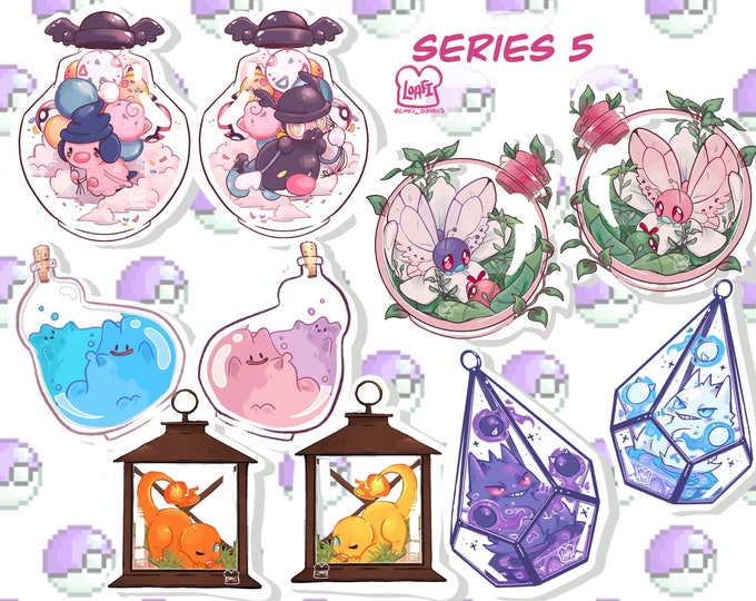 CharmanderDittoGengarButterfreeMime JrMr.Rime Clear Acrylic Pokemon Charms