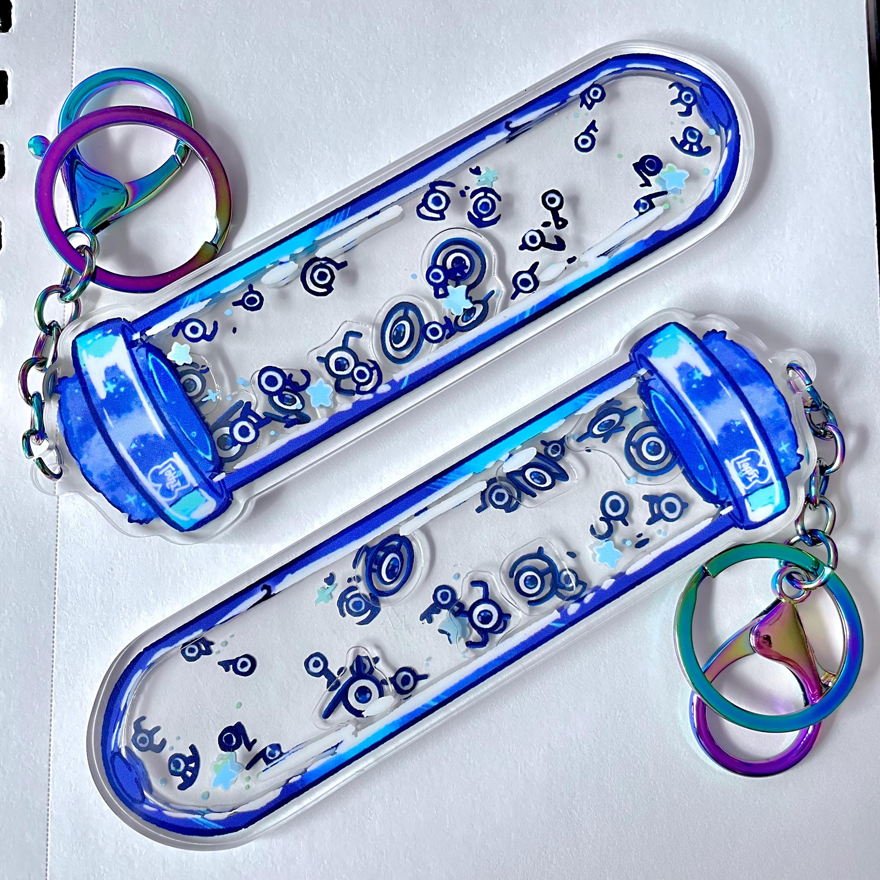 Shaker Charm- Unown Vial Clear 5" Acrylic Charm