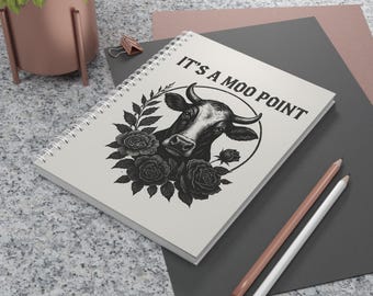 Notatnik spiralny Moo Point Cow: wzór kwiatowy, 128 stron w linie