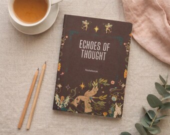 Dziennik „Echa myśli”, Fantazyjny notatnik botaniczny, Dziennik Cottagecore w miękkiej oprawie, Prezent dla pisarzy