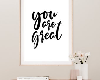 Successful People Wall Art, You Are Great, Modern Wall Art Hangings, fine art for the home, Gift for home or office, Inspirational Art Decor