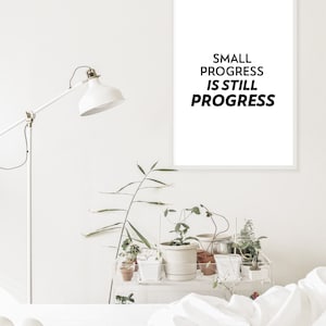 Decorazione soggiorno incoraggiante, poster motivazionali, piccoli progressi sono sempre progressi, decorazioni da parete per la casa, decorazioni da parete per ufficio ispiratrici