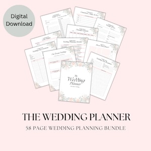 Ultimate Floral Wedding Planner Printable | 58 Pages of Planning | Checklists, Budgets, Decor, Guest Lists & More | Perfect Wedding Guide