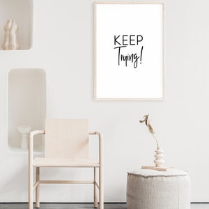 Motivational Wall Art Print, Keep Trying, Encouragement Wall Art Gift For Bedroom Decor, Self Care wall art, mental health therapy wall art