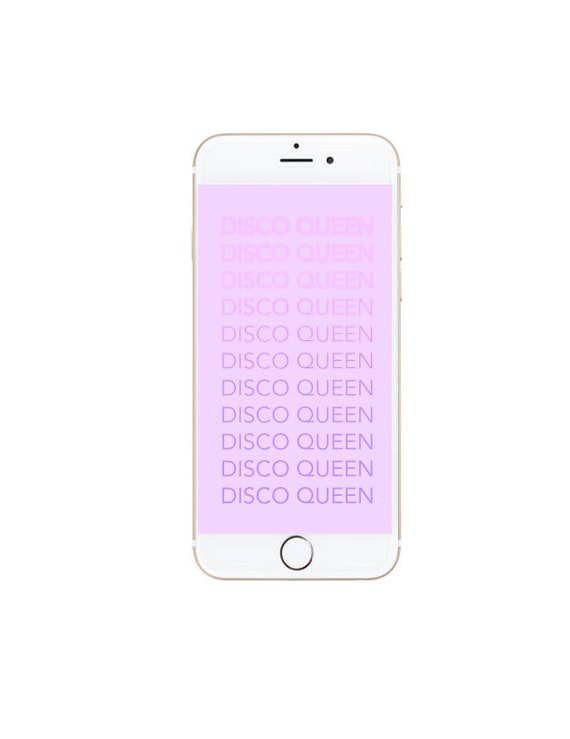 Pastel Pink Disco Queen Phone Wallpaper Instant Download Etsy