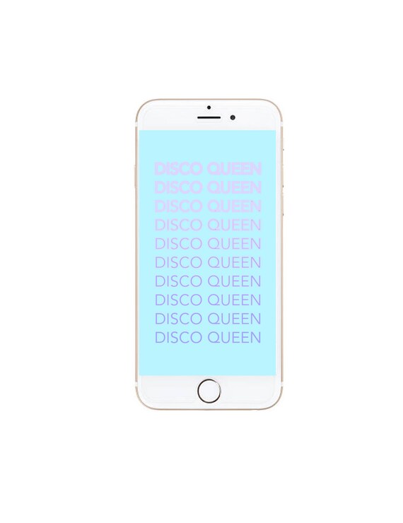 Pastel Blue Disco Queen Phone Wallpaper Instant Download Etsy