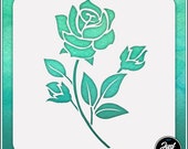 Rose 2 - Durable and reusable stencil for DIY painting, crafting and scrapbooking projects