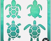 Turtles 1 - Durable and reusable stencil for DIY painting, crafting and scrapbooking projects